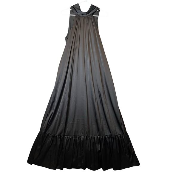 Belle Badgley Mischka‎ Gemma Halter Neck Sleeveless Tie Waist Tiered Gown Size 4 - Picture 1 of 8